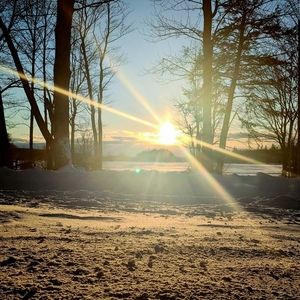 Angel Halo Sunset over Snow Candle sun
